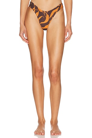 HAIGHT. Leila Bikini Bottom in Brown,Orange