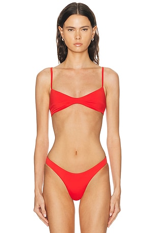 HAIGHT. Adjustable Monica Bikini Top in Red