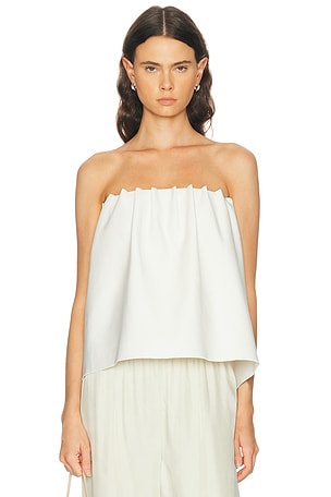 House of Dagmar Rouched Tube Top in White