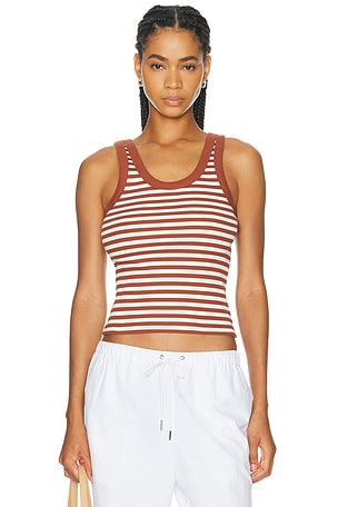 House of Dagmar Ribbed Tank Top in Red