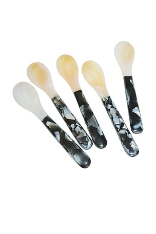 HueGah Home Setra Caviar Spoon Set in Black,White
