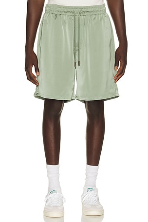 Honor The Gift Satin Drawcord 7 Shorts in Green