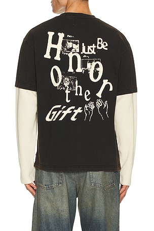 Honor The Gift Just Be Longsleeve Tee in Black