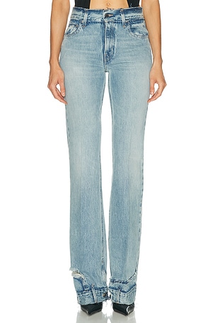 Haikure Flora Cut Flare Leg in Blue