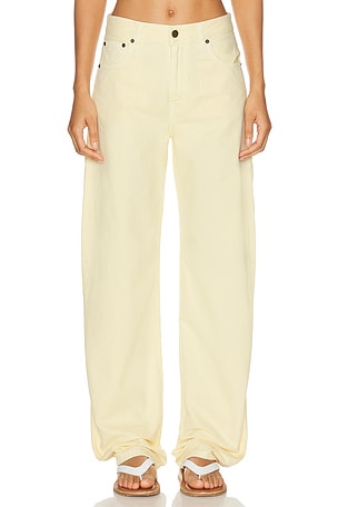 Haikure Bibi Twill 45 Wide Leg Pant in Lemon