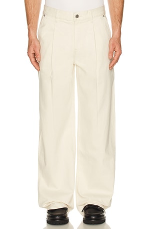 Helmut Lang Relaxed Pleated Jean in Cream