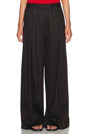 Helmut Lang Wide Leg Trouser in Brown