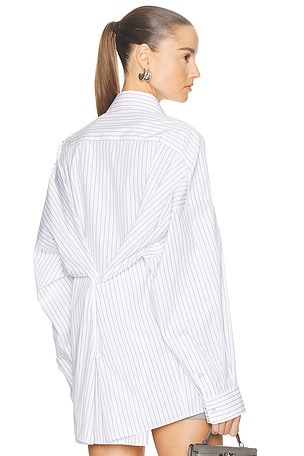 Helmut Lang Placket Cinch Shirt in White