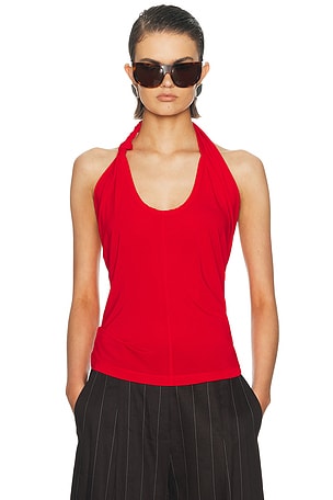 Helmut Lang Twist Dancer Top in Red