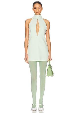 Helsa The Heavy Crepe Halter Dress in Mint