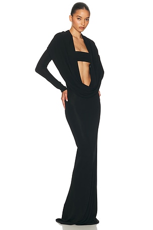 Helsa Svetlana Jersey Gown in Black