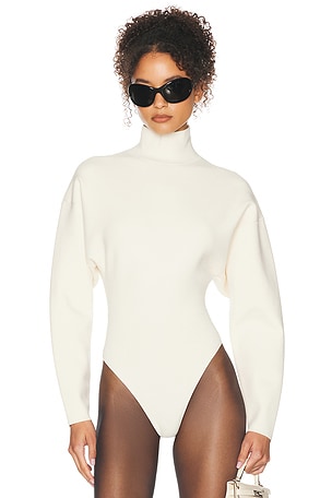 Helsa Calloway Knit Bodysuit in Cream