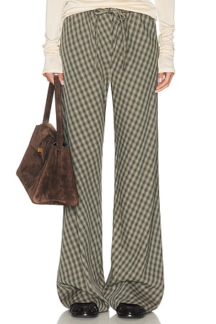 Helsa Novelty Bias Cut Pants in Green,Brown