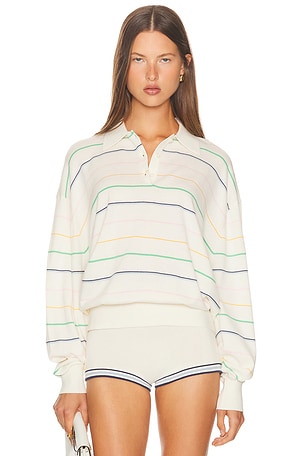Helsa Kaysee Oversized Polo in Cream