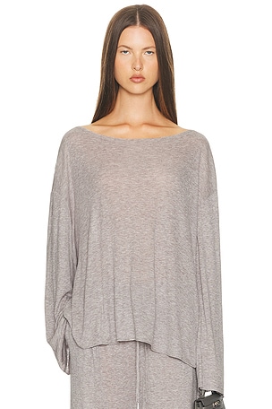 Helsa Oversized Shirt in Everyday Jersey in Grey