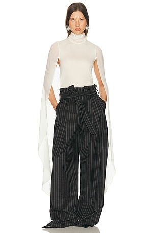 Helsa Georgette Cape Top in Ivory