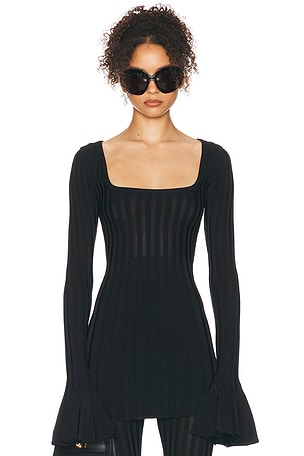 Helsa Kayleigh Flared Tunic in Black