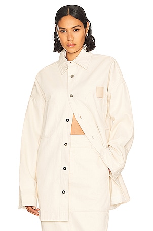 Helsa Denim Overshirt in Ivory