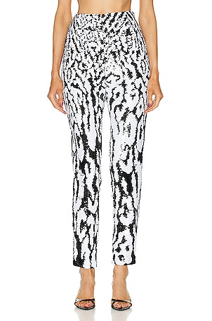 ILA Nas Zebra Sequin Trouser in Black,White