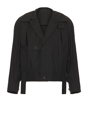 Homme Plisse Issey Miyake Parachute Turtle Neck Jacket in Black