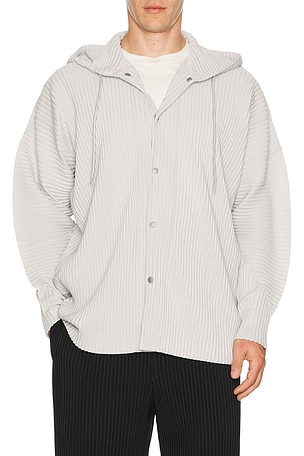 Homme Plisse Issey Miyake Monthly Colors February Blouson in Light Grey