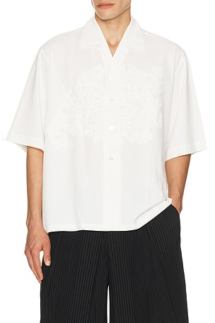 Homme Plisse Issey Miyake Embroidery Press Shirt in White