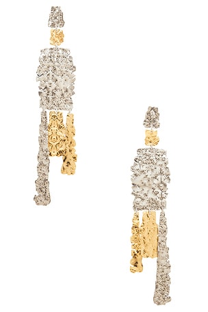 Isabel Marant Miller Long Earrings in Metallic Silver,Metallic Gold