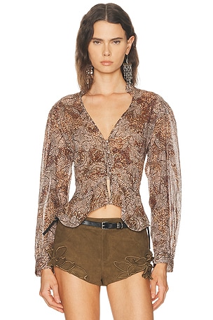 Isabel Marant Celeny Top in Brown