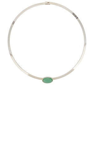 Jennifer Behr Elaine Collar in Green,Metallic Silver