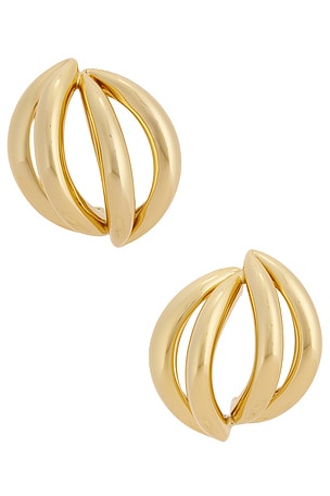 Jennifer Fisher Interlocking Small Earrings in Metallic Gold