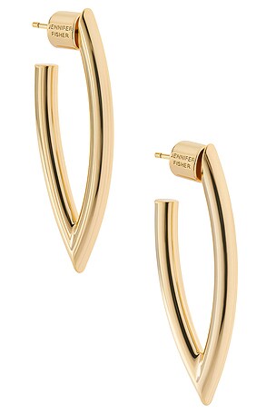 Jennifer Fisher Marquise Small Hoop Earrings in Metallic Gold