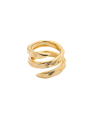Jennifer Fisher Feather Cocktail Ring in Metallic Gold