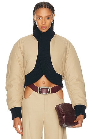 Jean Paul Gaultier Round Bomber Jacket in Beige