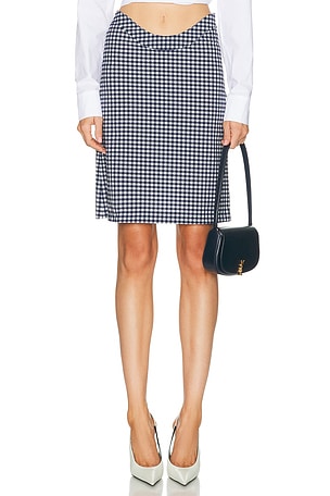 Jean Paul Gaultier Curved Waistband Mini Skirt in Navy