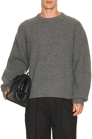 Jil Sander Fisherman's Rib Sweater in Grey