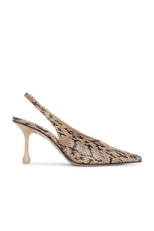 Jimmy Choo Isa Kigali Snake Printed Leather 80 Slingback Pump in Brown
