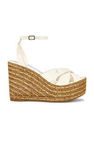 Jimmy Choo Korra 100 Wedge Sandal in Brown