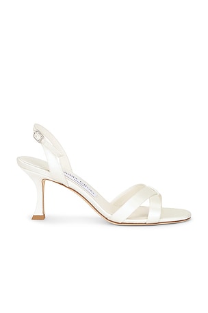 Jimmy Choo Elsy Satin 70 Sandal in Ivory