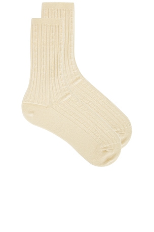 Jenni Kayne Cable Socks in Cream