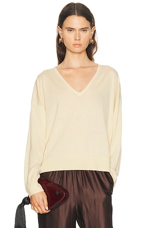 Jenni Kayne Dree V-Neck Sweater in Lemon