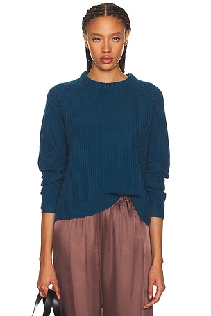 Jenni Kayne Cashmere Fisherman Sweater in Blue