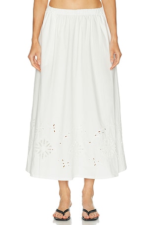 Jenni Kayne Broderie Lauren Skirt in White
