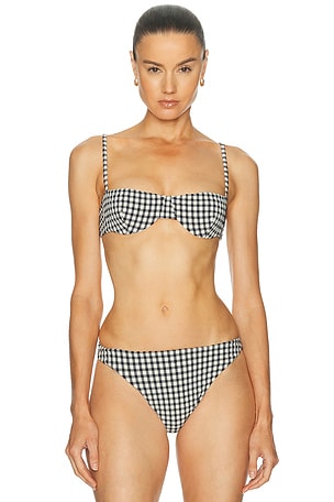Juillet Ingrid Bikini Top in Black & White