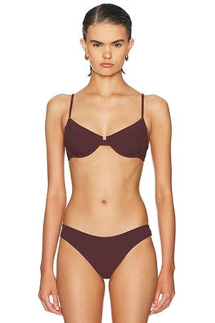 Juillet Lulu Bikini Top in Chocolate
