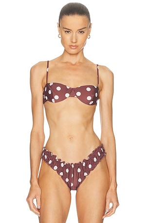 Juillet Ingrid Bikini Top in Brown