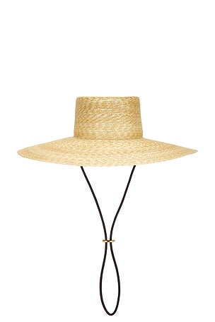 Janessa Leone Roma Wide Brim Hat in Beige