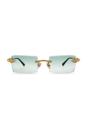 James Oro Serpent Authentic Glasses in Green
