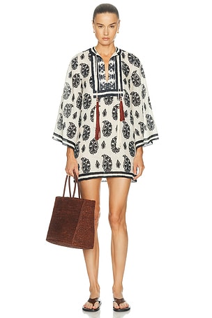Johanna Ortiz Caretaker Of The Jungle Tunic Dress in Ivory