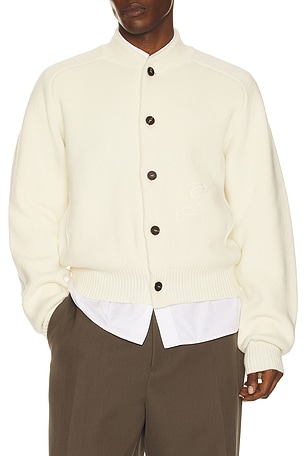JACQUEMUS Le Cardigan Pallone in White