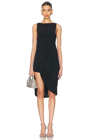 JACQUEMUS La Robe Peplo Courte in Black